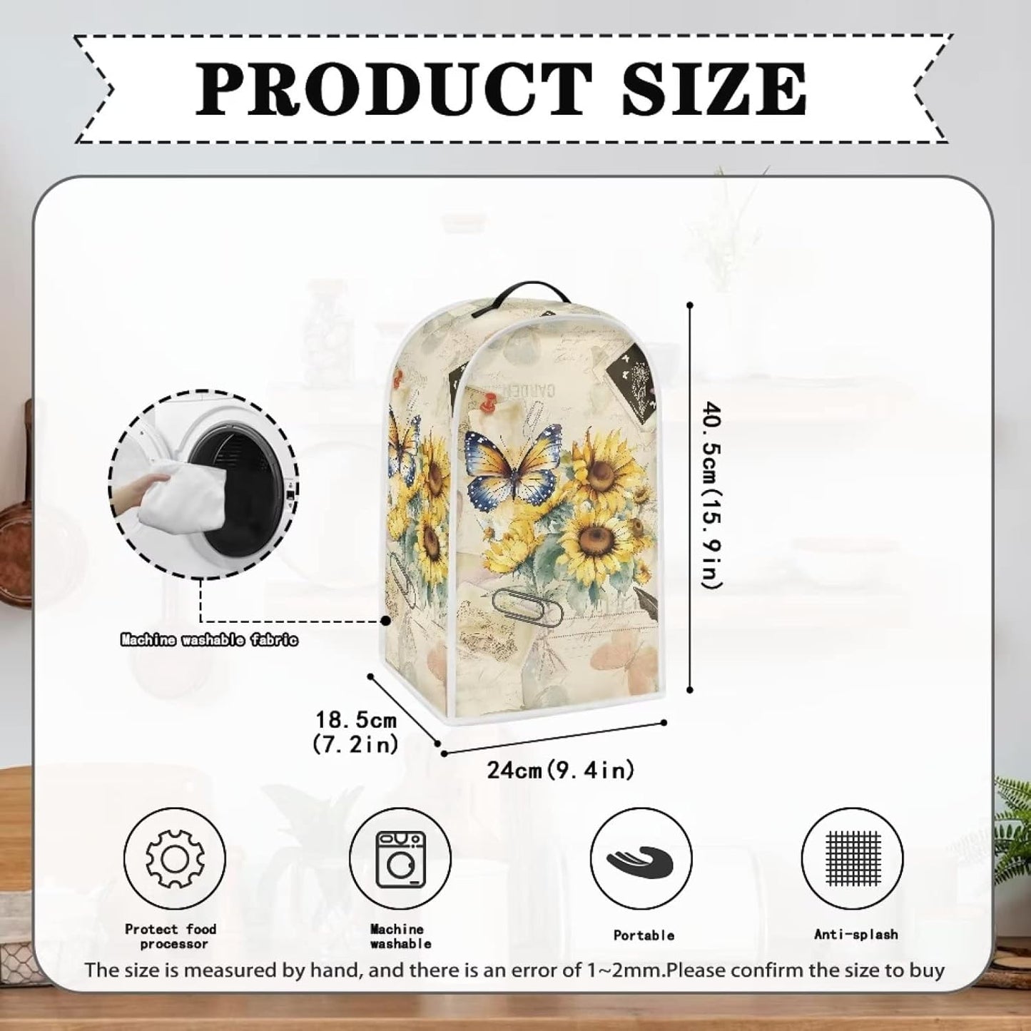 Blender Cover Kitchen Appliance Cover, Washable Coffee Machine Cover, Stand Mixer Cover with Top Handle, Butterfly