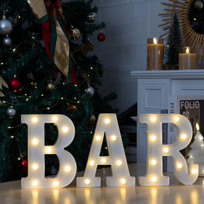 IFDGCTK BAR LED Marquee Sign, Warm White Light Up Letters, Decorative Led BAR Letter, Battery Powered Light Up Sign for Bar, Home, Party, Wall & Table Decor