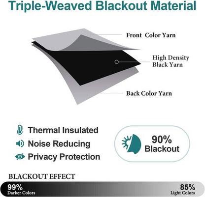 ChrisDowa Grommet Blackout Curtains - Thermal Insulated Room Darkening Panels, Light Grey, 42W x 84L