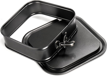 SOUJOY Set of 2 Springform Cake Pan, Non-stick Square Cheesecake Pan with Removable Bottom