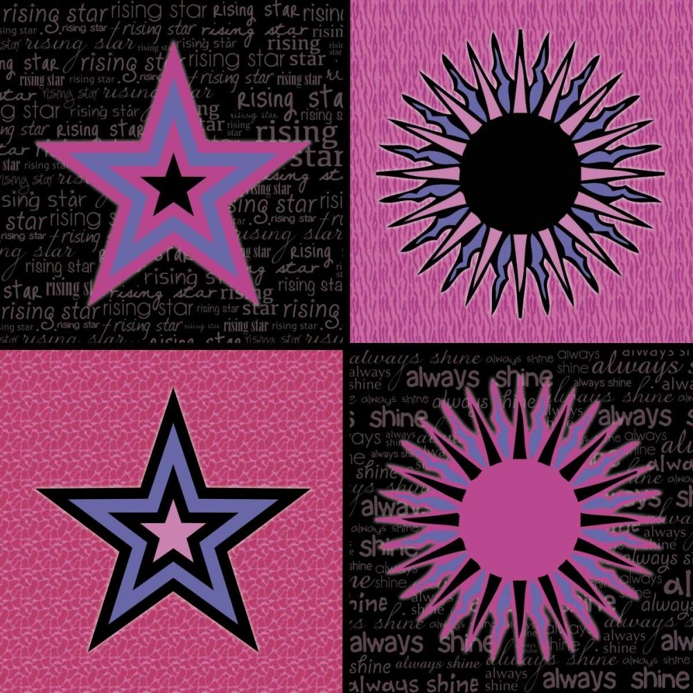 Posterazzi PDXGLSQ043SMALL Sun and Stars Photo Print, 18 x 18, Multi