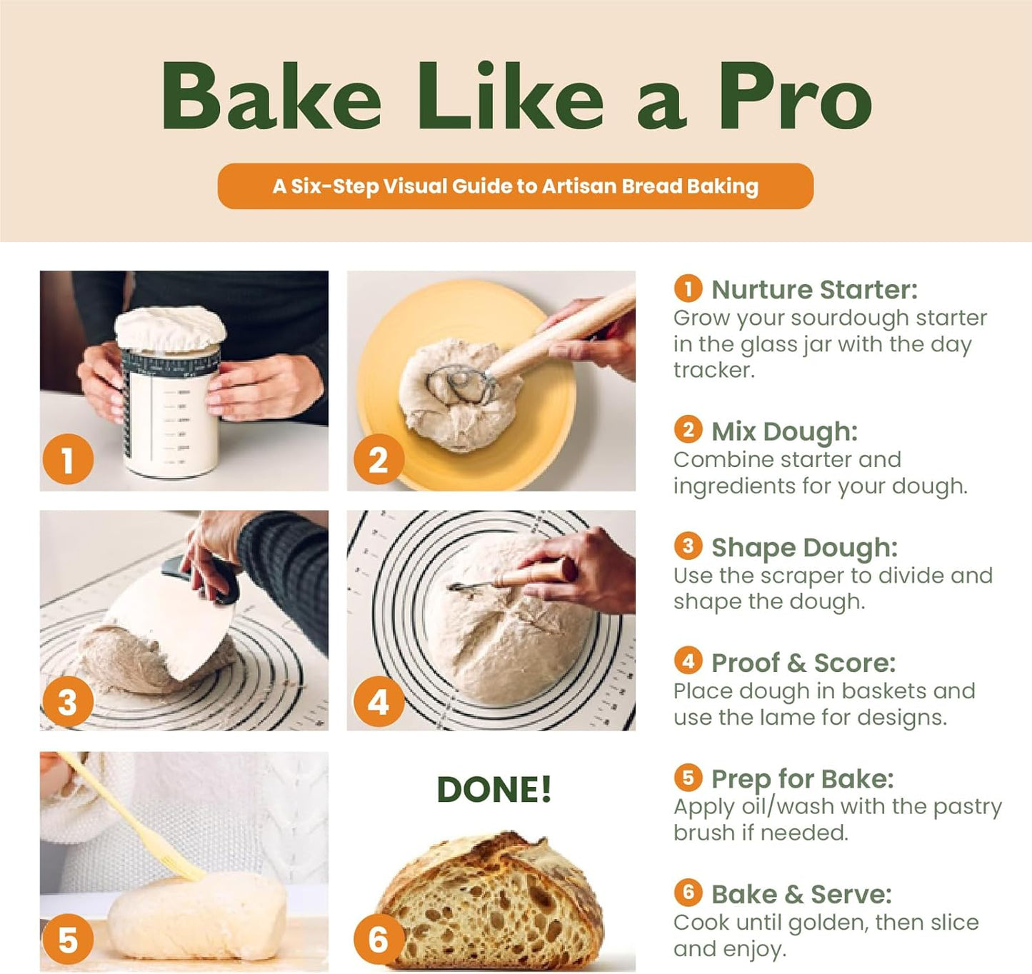 Helena Vitalit Set 10" 9" Bannetons,1000ml Sourdough Starter Kit Bread Baking with Oval & Round Silicone Starter Jar