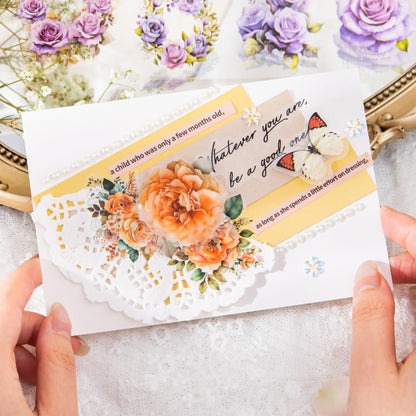 8Rolls Floral Washi Tape Set Flower PET Tapes Stickers for Crafts Journaling,Scrapbooking Supplies, Planner, Bullet Journals,Gift Wraping,Sunflower Rose Hydrangea Butterfly Decorative Masking Tape