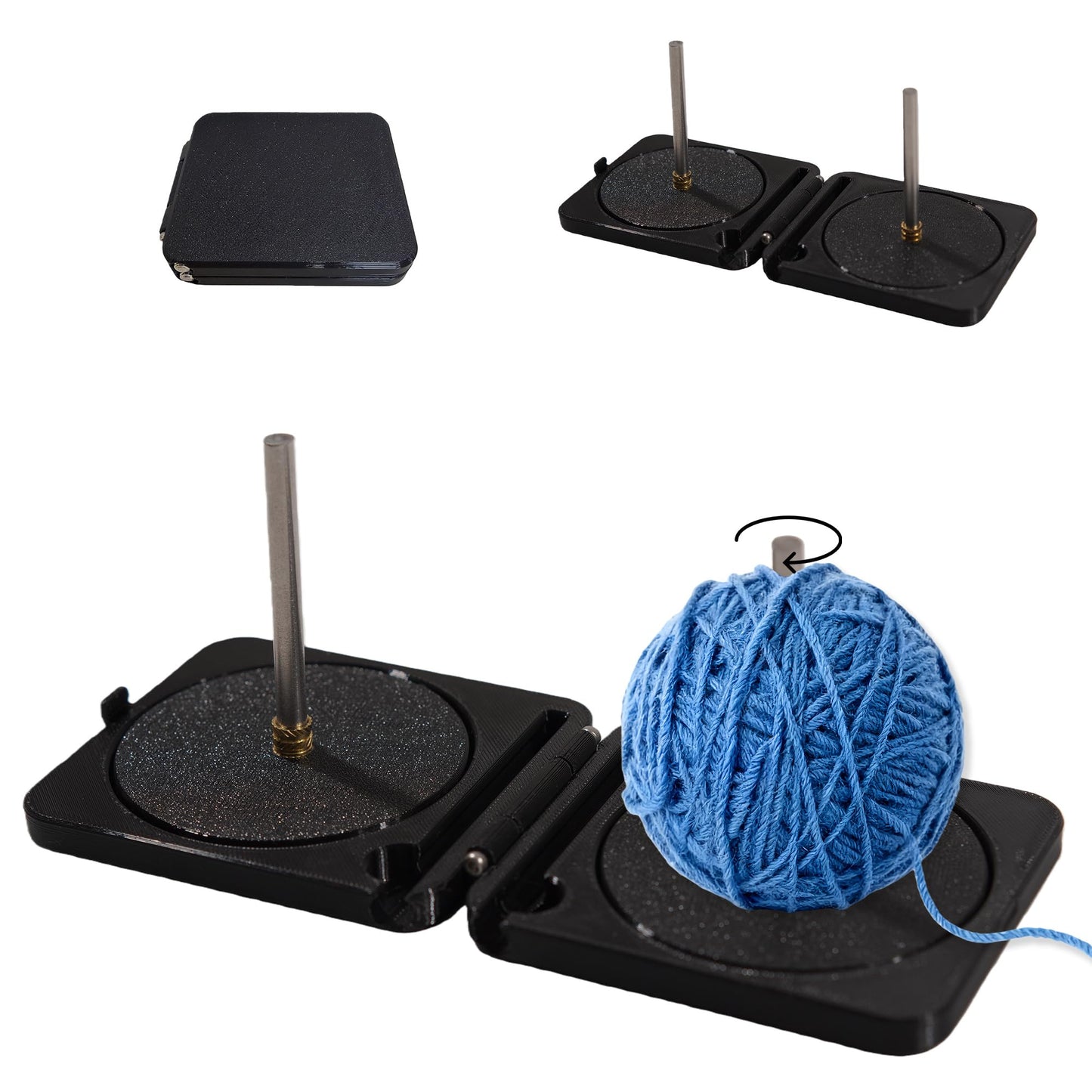 Portable Yarn Holder - Yarn Winder Spinner for Travel Pocket Double Crochet Accessories for Crocheting and Knitting Anti Slip