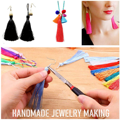 120 Pieces 5inch Silk Floss Tassels with Hang Loops Mini Tassels Mala Tassel Kits for Bookmarks Earring Jewerly Making Belt Clothing Curtain Decorations (Multi)
