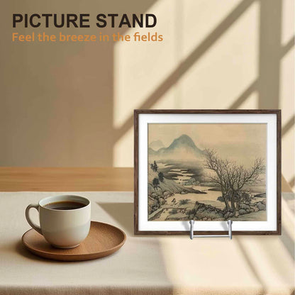 Hoewina Plate Stands for Display, Plate Holder Display Stands, Metal Frame holder stand for Book, Picture, Decorative Plate, Photo and Platter, Tabletop Art (8IN 5PCS-Silver)