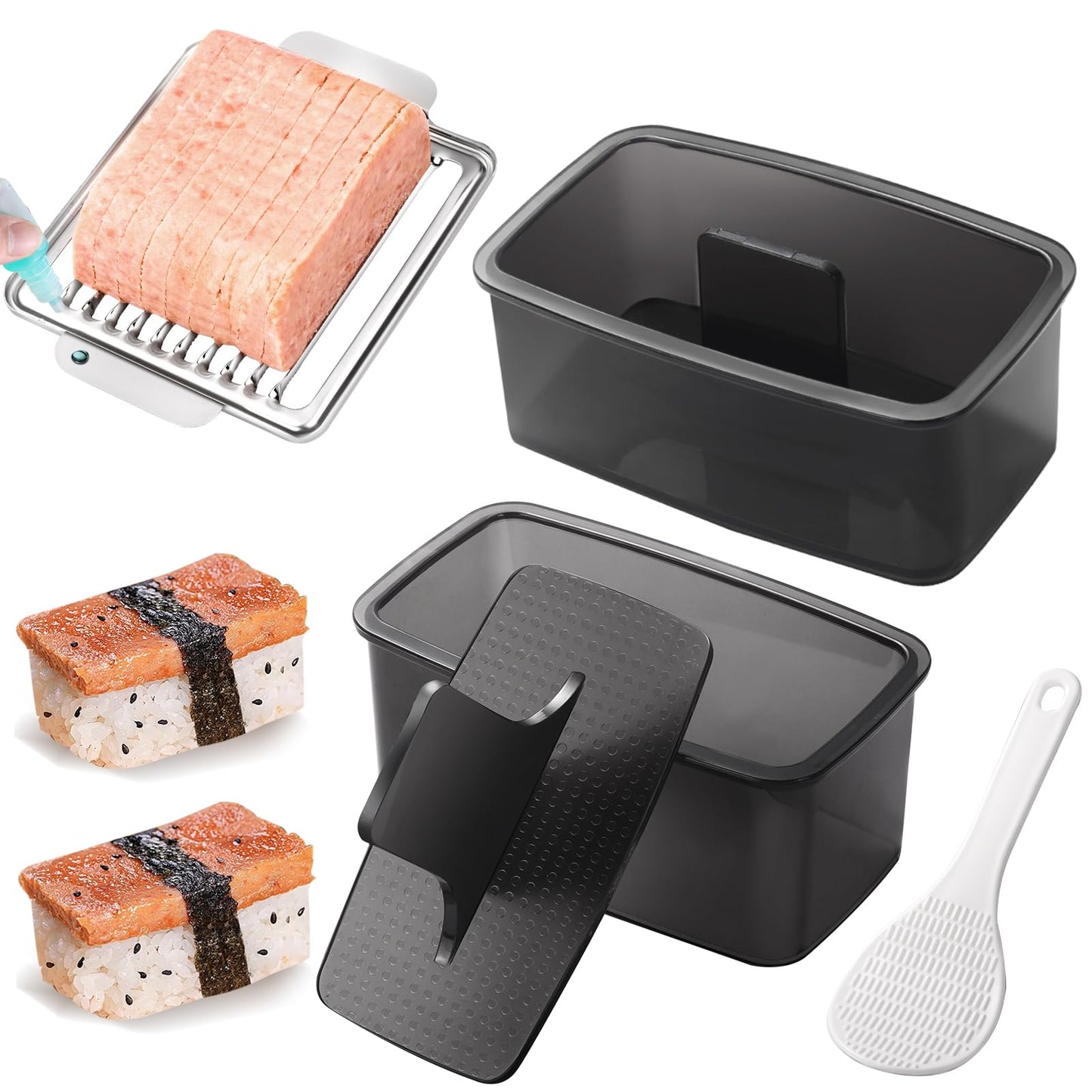 Musubi Press Mold Kit，Onigiri Mold Triangle，4 Pack Japanese Rice Cooker Kit for Lunch Bento