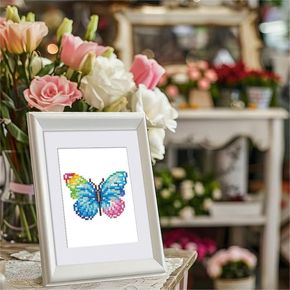 Haocy 12pcs Butterfly Mini Diamond Art Kits for Adults,Small Diamond Painting Kits Quick Gem Art for Beginner,1-Hour Postcard-Style,Paint by Diamond Mosaic,Home Wall Decor (Butterfly)