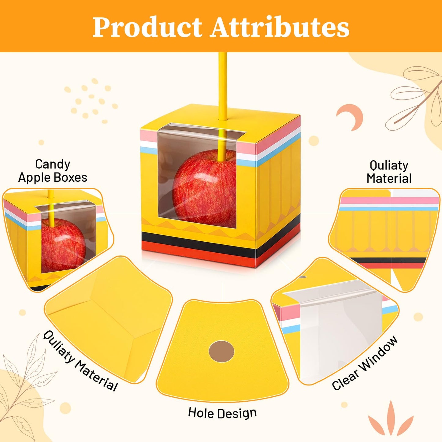 Eaasty 120 Pack Back to School Gifts Boxes Bulk Candy Treat Boxes for Students 4" Pencil Crayon Pattern Box with Clear Window for Back to School Classroom Parties Halloween Favors