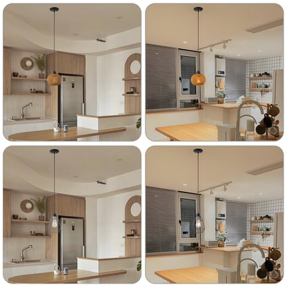 SIXZOONM Small Pendant Light Kit - ORB, DIY Make Farmhouse & Modern Kitchen Island Pendant Lights, Hanging Light Fixtures Ceiling Mount, Adjustable Height, 1 Pack（Shade and Bulb Not Included）