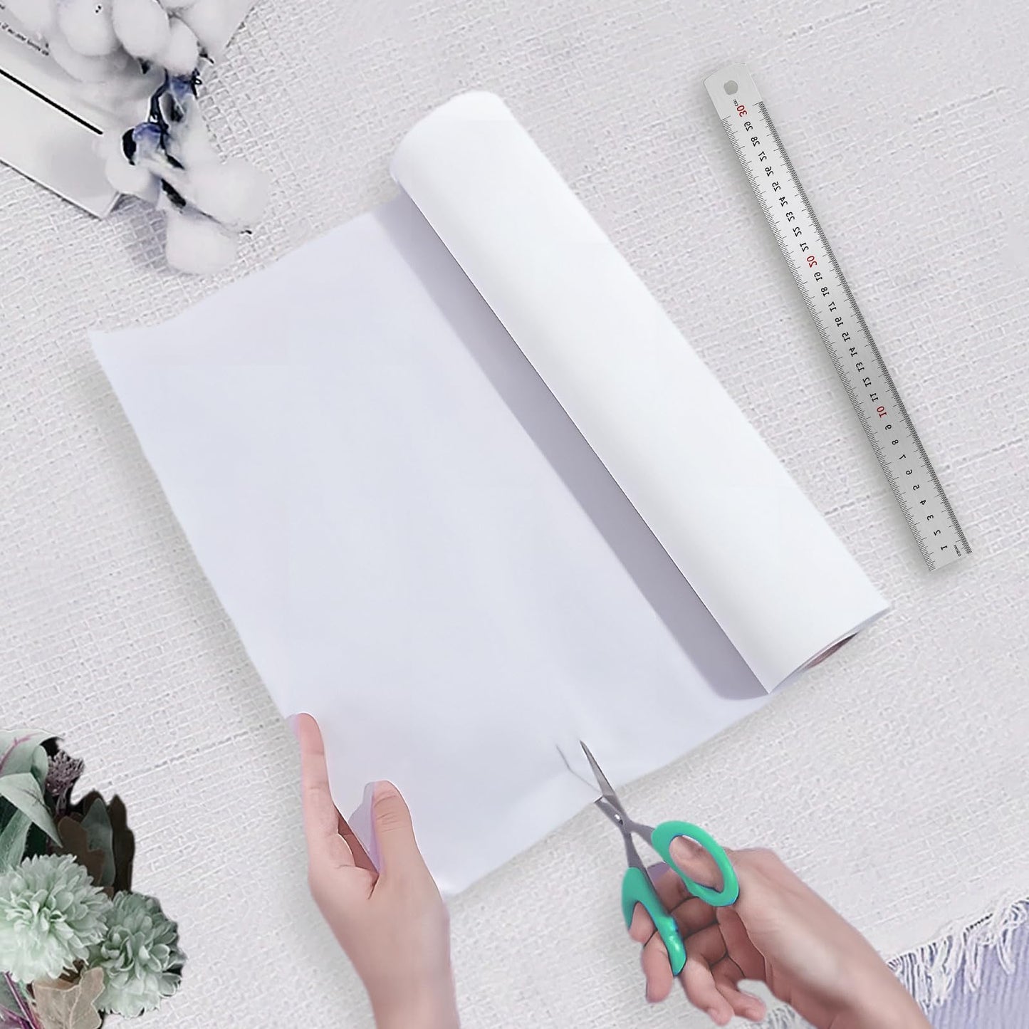 GARBODIY 10 Ft x 12.4 Inch Hot Fix Transfer Tape, Rhinestones Transfer Film Paper Roll - 0.3mm Thick, Ideal for DIY Rhinestone Pattern Positioning on Clothes, Fabric & Craft Decorations