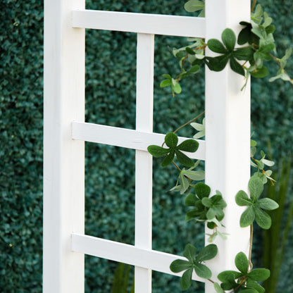 85" Wooden Garden Arbor for Wedding Ceremony, White Outdoor Arch Trellis for Climbing Vines, Heavy Duty Wood Frame for Garden, Patio, Backyard Decor