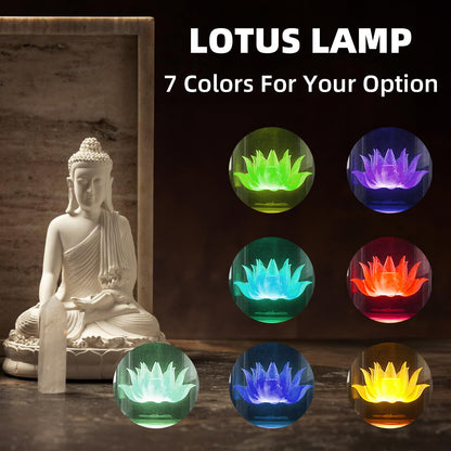 CFSHGLPSF 1 Pair 7 Color LED Lotus Lamp Lights - Lotus Lights with Adjustable Switch for Buddhist Occasions, Meditation Buddhist Supplies（11 Inch）