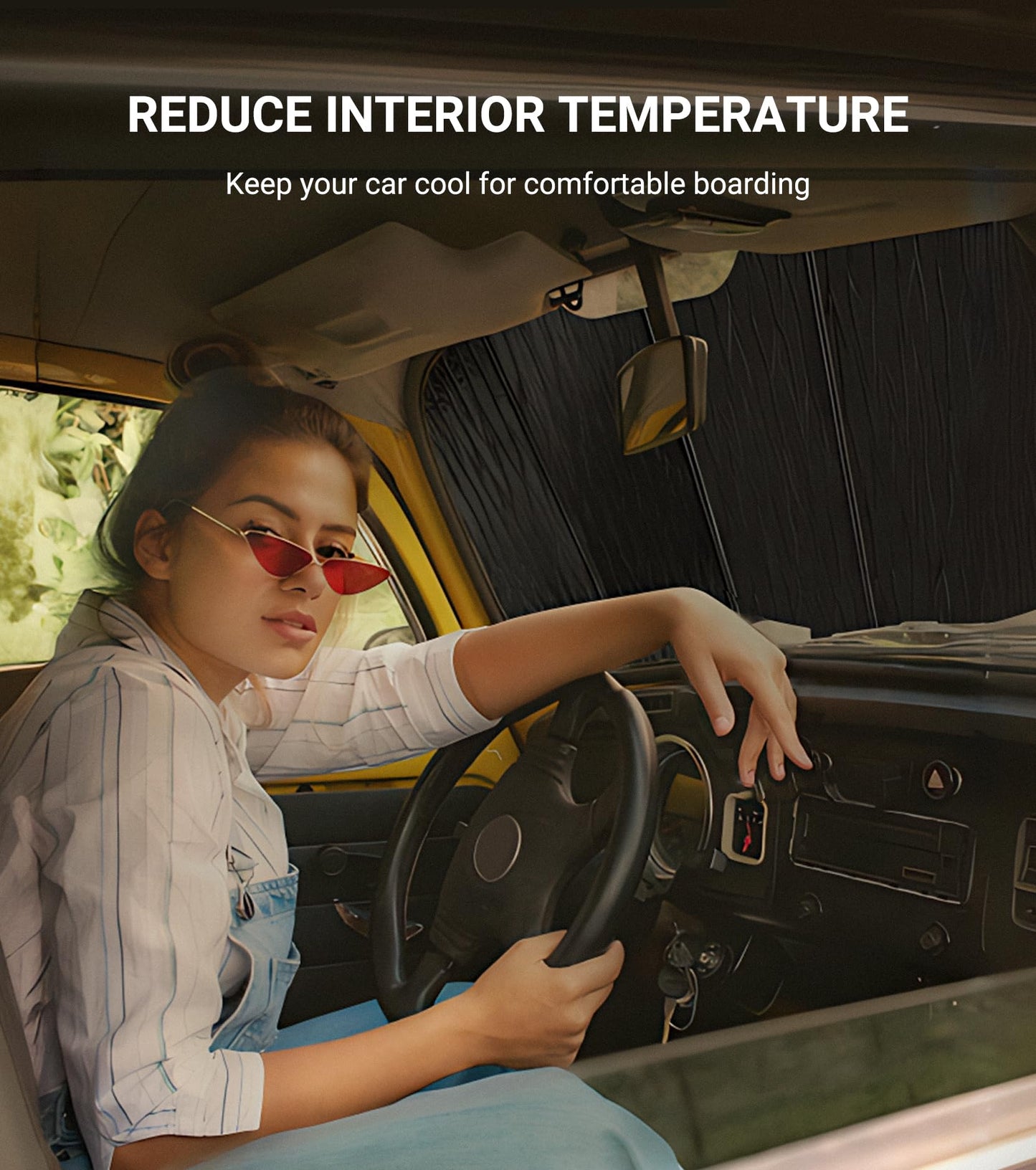 Pigenius Windshield Sun Shade for Jeep Wrangler JL 2018-2025, Gladiator 2020-2025 Front Window Sunshade - AstraGuard
