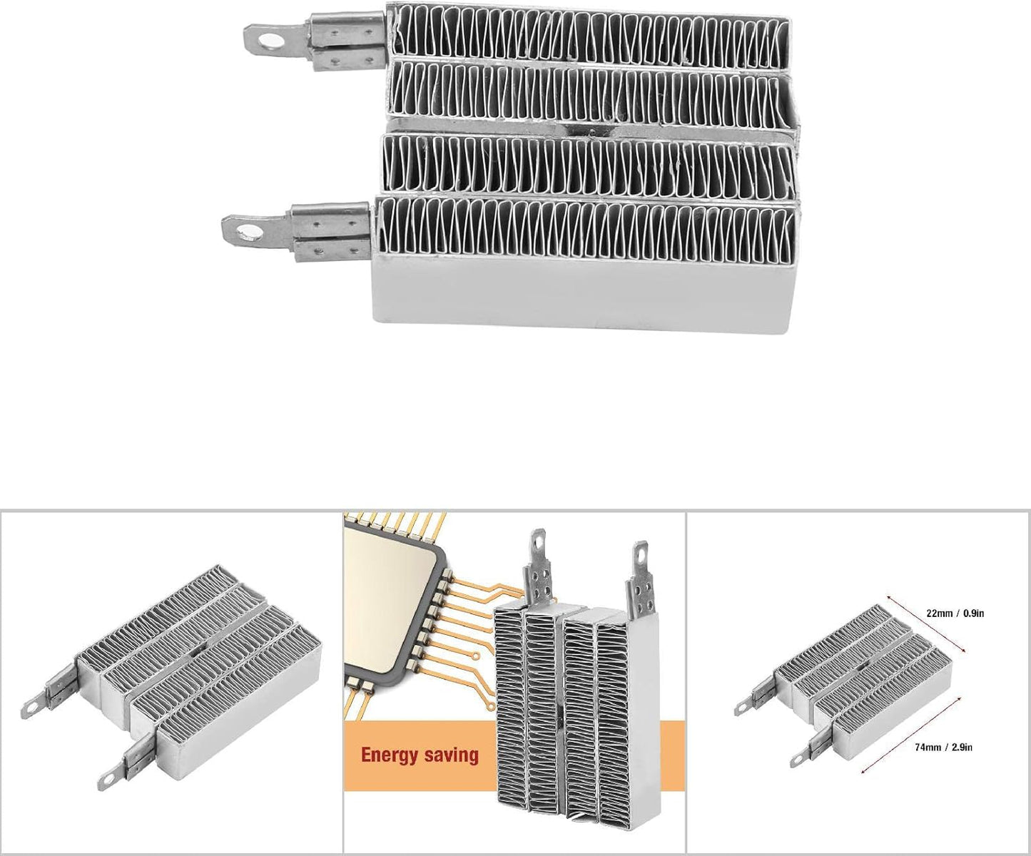 PTC Heating Electric Heater Kit, Thermostatic Insulated PTC Ceramic Air Space Heater Accessories (12V 70W)