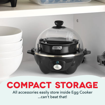 DASH Rapid Egg Cooker: 6 Egg Capacity Electric Egg Cooker for Hard Boiled Eggs, Poached Eggs, Scrambled Eggs, or Omelets with Auto Shut Off Feature - Aqua, 5.5 Inch (DEC005AQ)