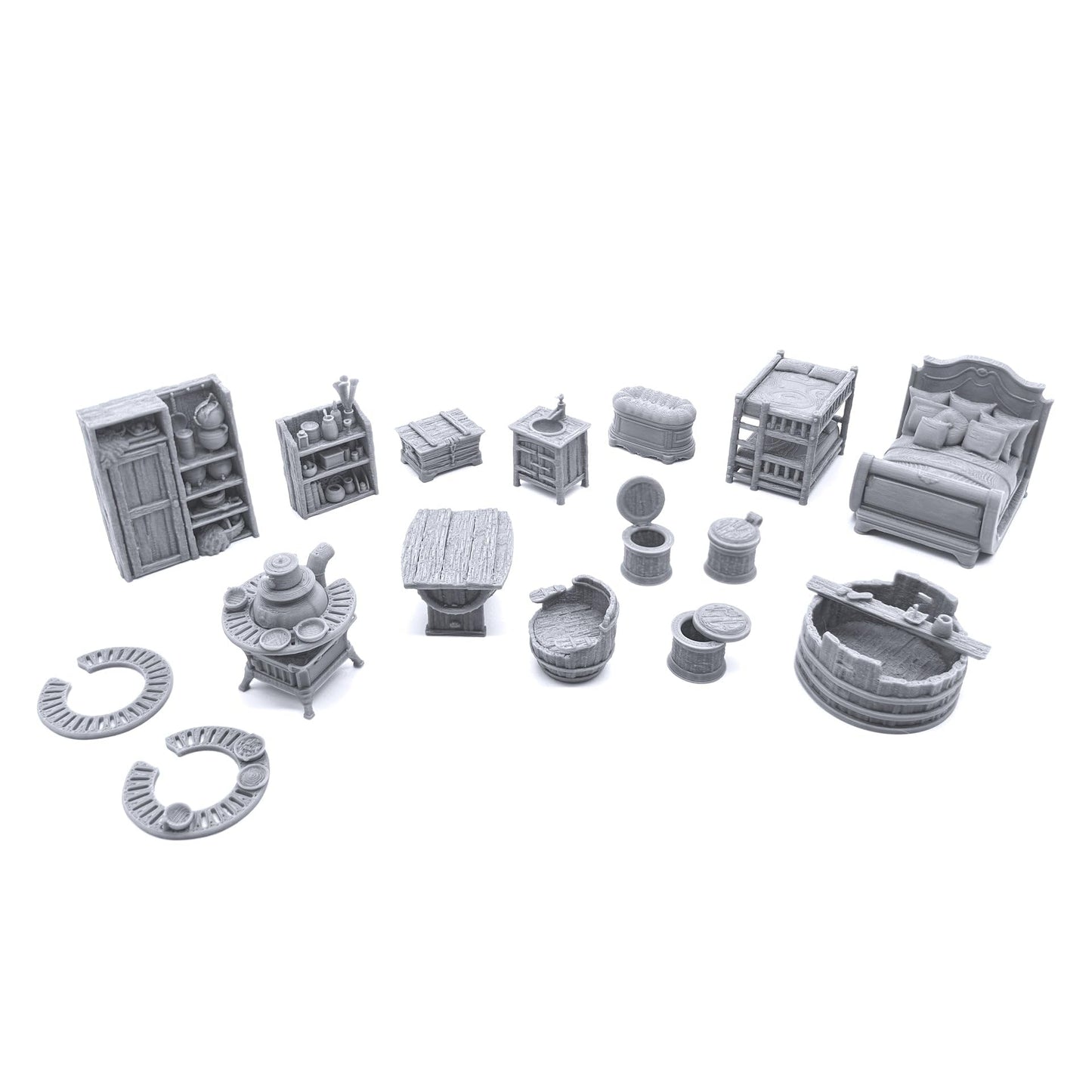 EnderToys City Furnishings by Printable Scenery, 3D Printed Tabletop RPG Scenery and Wargame Terrain 28mm Miniatures