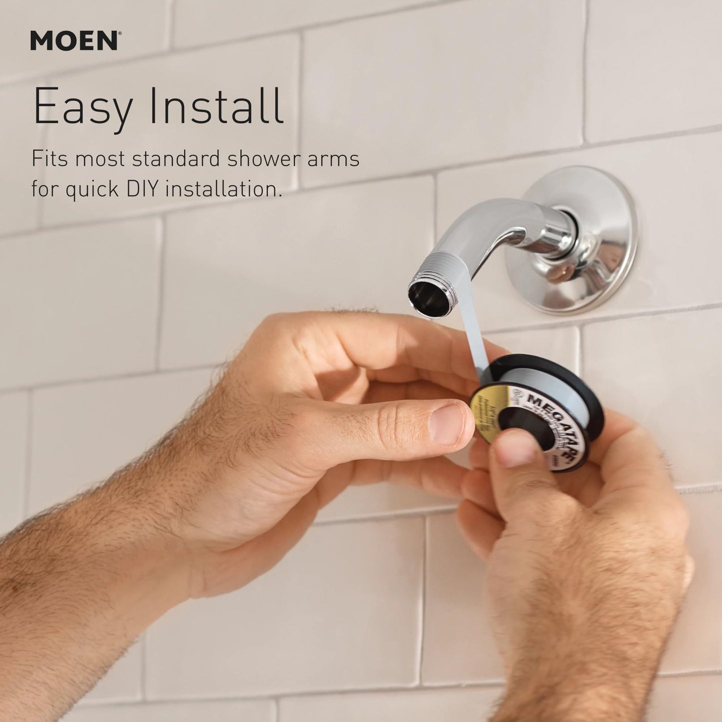 Moen Verso Eco-Performance Infiniti Dial Square Rain Shower Head, 6-Inch Diameter Spray Head, Matte Black, 220R4EPBL