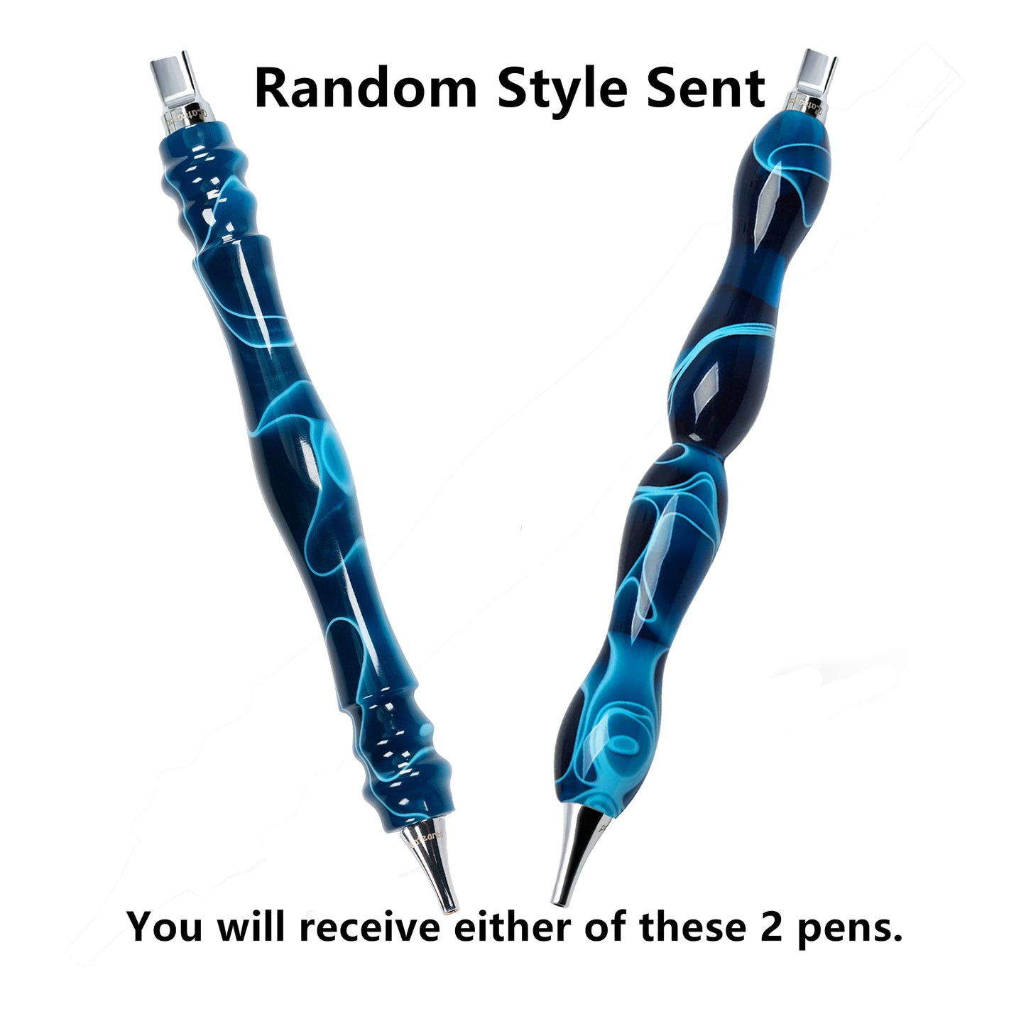 CATEARED Bedazzling Pen with Stainless Steel Tips, Resin Diamond Art Drill Pen with Metal Placers, Diamond Painting Acessories and Tools 5D DIY Kits(Dark Blue)