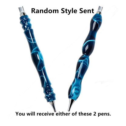 CATEARED Bedazzling Pen with Stainless Steel Tips, Resin Diamond Art Drill Pen with Metal Placers, Diamond Painting Acessories and Tools 5D DIY Kits(Dark Blue)