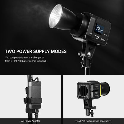 GVM 80W SD80S LED Video Light with Lantern Softbox and Tripod Stand Kit, 5600K Daylight Bowens Mount Studio Light, COB Continuous Output Lighting for Video Recording, APP Control, 12 Scenes, CRI97+