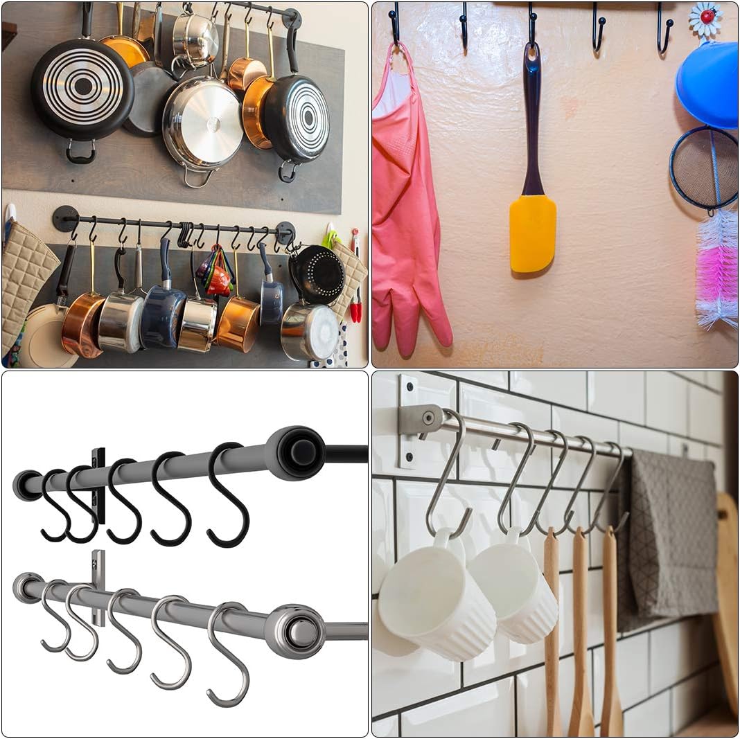 uxcell Stainless Steel S Hooks, 2" S Shaped Hook Hangers for Kitchen, Bathroom, Bedroom Storage (2pcs)