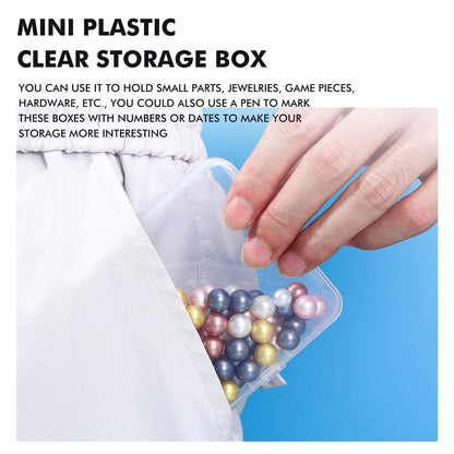 Jetec 30 Pieces Mini Plastic Clear Beads Storage Containers Box for Collecting Small Items, Beads, Jewelry, Business Cards, Game Pieces, Crafts (3.3 x 3.3 x 1.1 Inch)