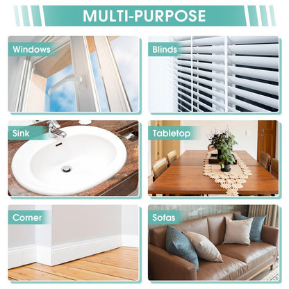 4 Pack Damp Dusting Sponge Duster, Grey Dust Cleaning Sponge, Reusable Household Cleaning Sponge Tool for Blinds, floorboards, Fan Blades, Vents, Glass, Railings, Mirrors