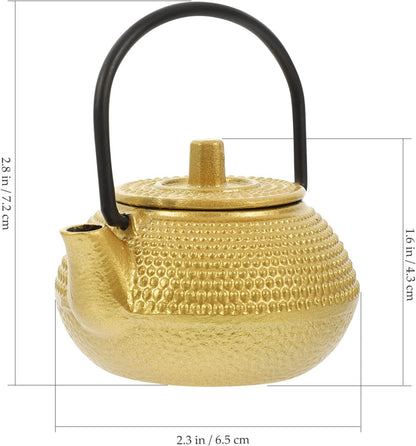 BESTonZON Mini Tea Kettle - Cast Iron Japanese Tetsubin Decorative Teapot for Loose Leaf Tea
