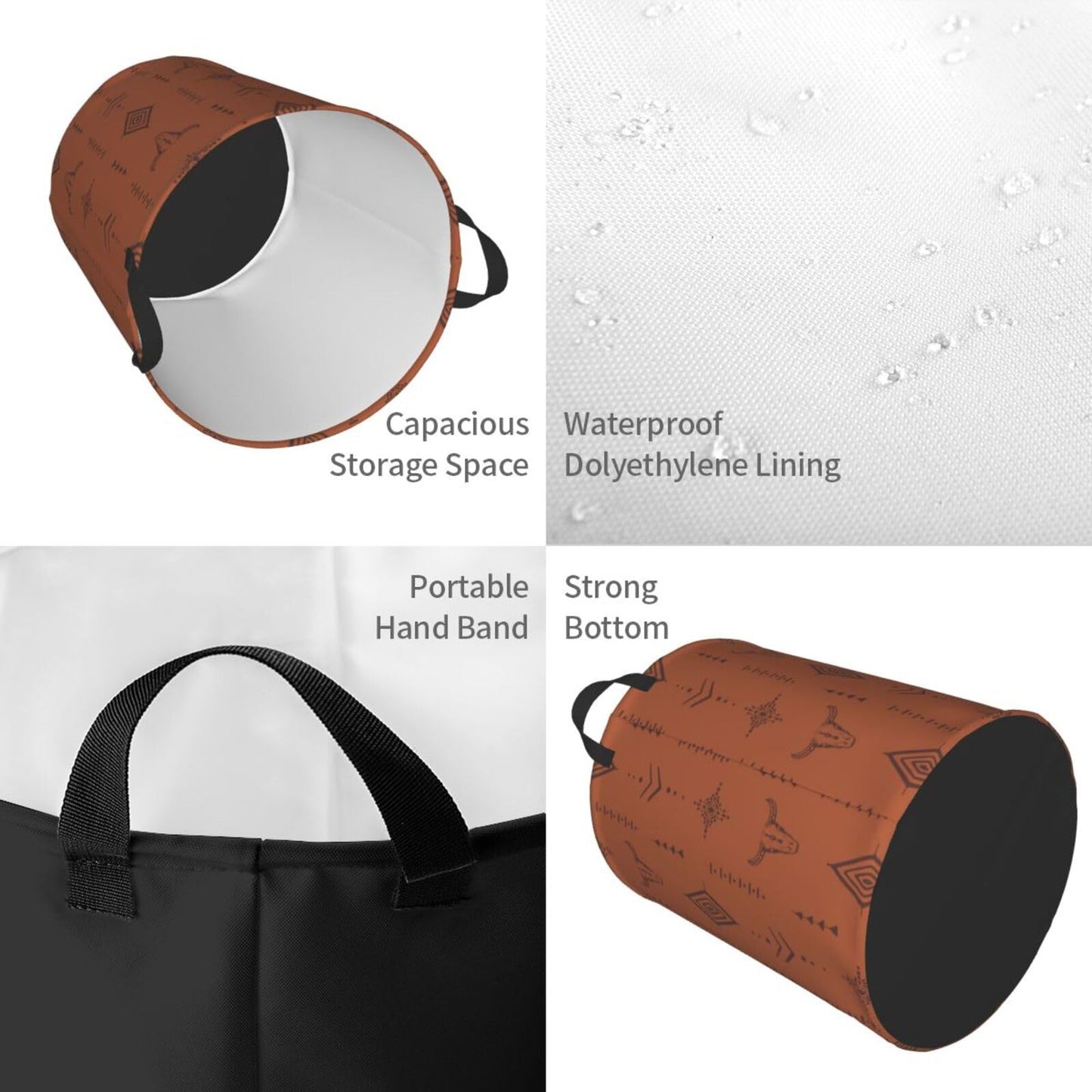 Large Laundry Basket Western Boho Home Decor Laundry Hamper With Handles Collapsible Laundry Baskets Waterproof Dirty Clothes Hamper Storage Basket Toy Bins For Room Bathroom Bedroom Decor