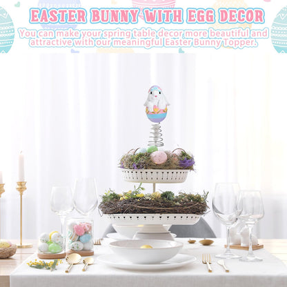Zomiboo Easter Bunny Miniature Tree Topper Ornaments Easter Tree Topper Decorations 4 Inches Mini Bunny Ornaments for Holiday Spring Trees Party Supplies Home Decor