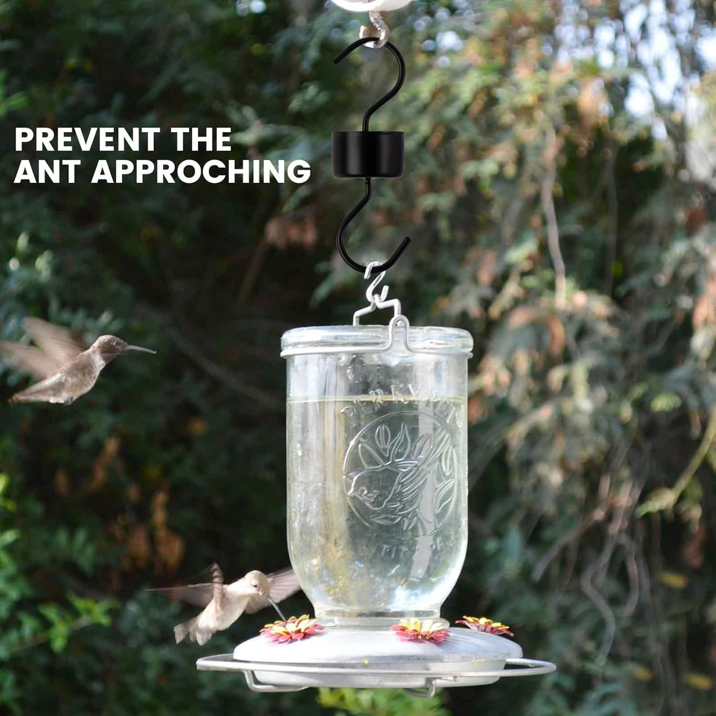 Yenmoz Metal Ant Moat Hooks, 5 Sets Feeder Hanging Chains and Brushes for Hummingbird Feeders