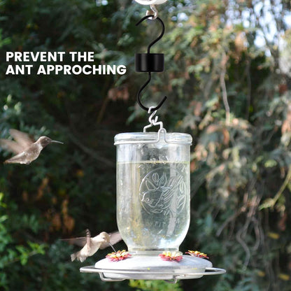 Yenmoz Metal Ant Moat Hooks, 5 Sets Feeder Hanging Chains and Brushes for Hummingbird Feeders