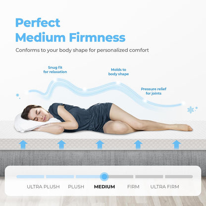 Neo Sleep 12-Inch Full Cooling Gel Memory Foam Mattress - Medium Firm, Pressure Relieving & CertiPUR-US Certified