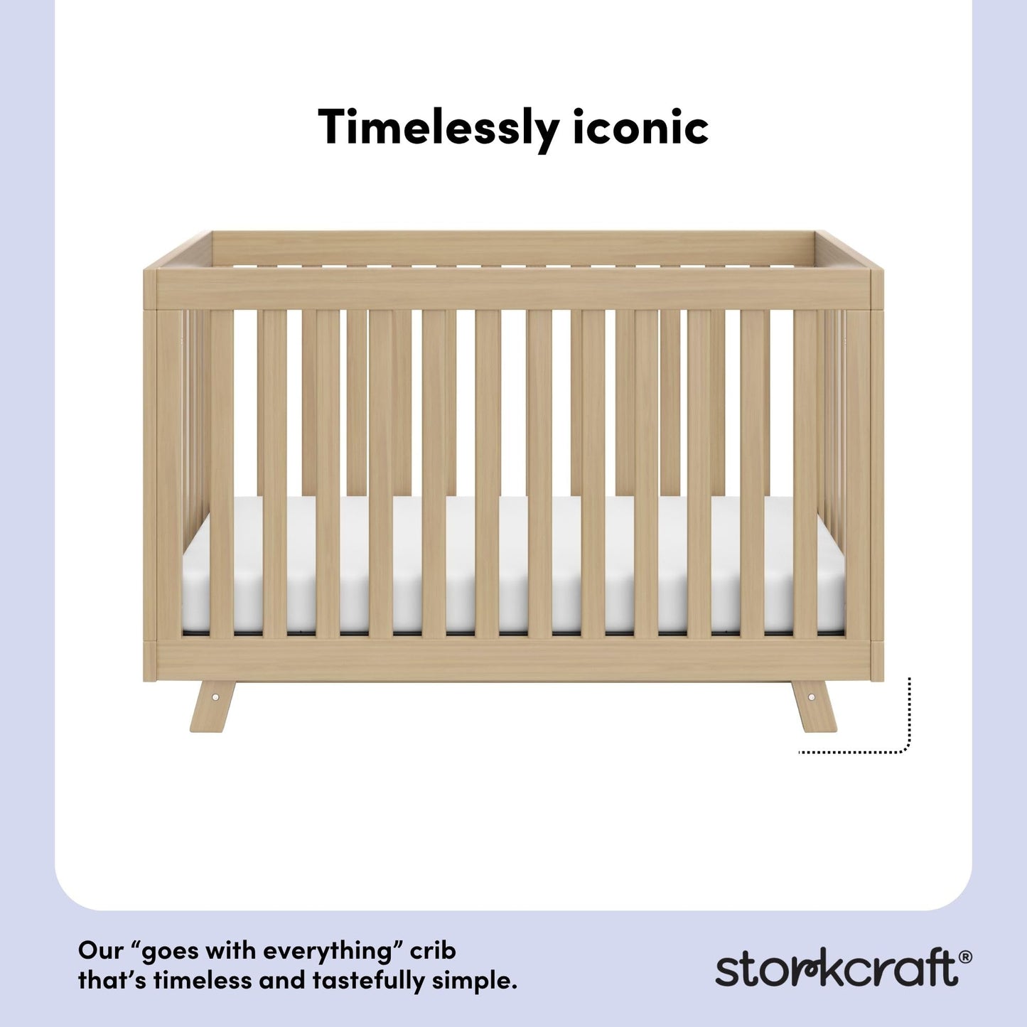 Storkcraft Beckett 3-in-1 Convertible Crib – GREENGUARD Gold Certified, Fits Standard Crib Mattress, Converts to Toddler Bed and Daybed, 4 Mattress Heights, Grow-with-Me Design (Driftwood)