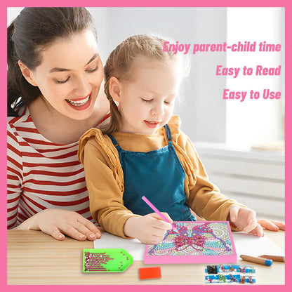ZUYUSUT Diamond Art Painting Kits for Girls Ages 5-12 Kids Art and Crafts Gem by Number Kits with Wooden Frame for Children Birthday