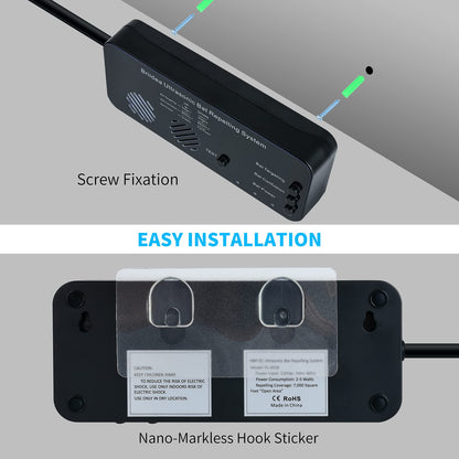 Ultrasonic Bat Removal, Briidea Bat Away System, Demands Bats to Flee, Human and Pet Safe