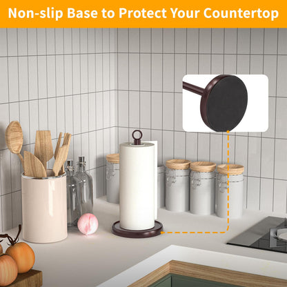 Oil Rubbed Bronze Paper Towel Holder Countertop, Oil Rubbed Bronze Kitchen Accessories Decor, Stainless Steel, Weighted Base, Paper Towel Stand for Bathroom Farmhouse Essentials