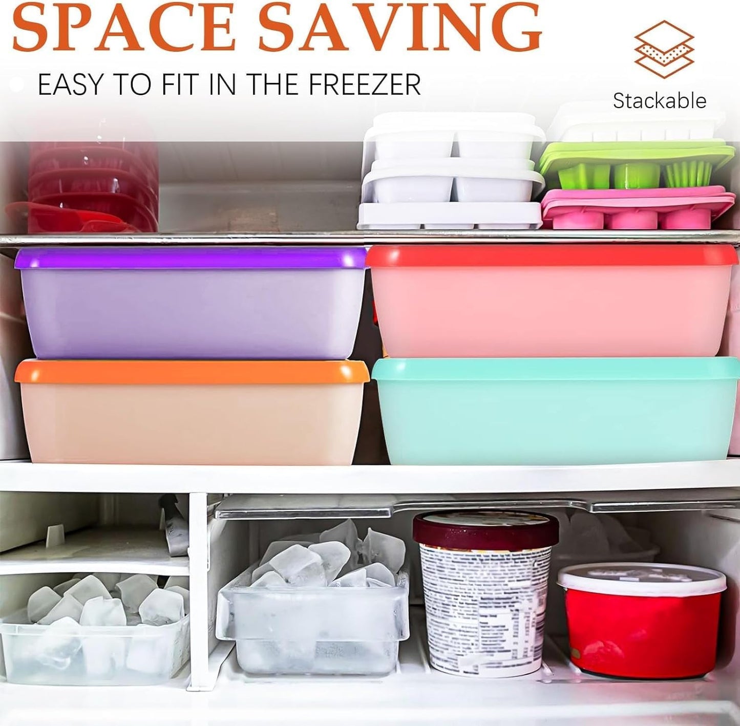 KisSealed 4 Pack Tubs,1.5 Ice Cream Containers,Reusable Homemade Ice Cream Qt Storage Freezer Ice Cream Container