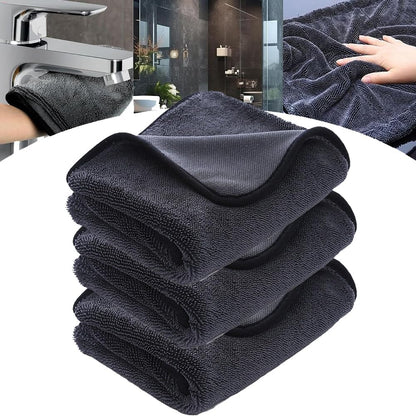 HYCIM 23.62 15.75 Inches, (3pcs) Shiny Microfiber Wipes Bath Shower Cleaning Cloths, X Super Absorbent Microfiber Bath