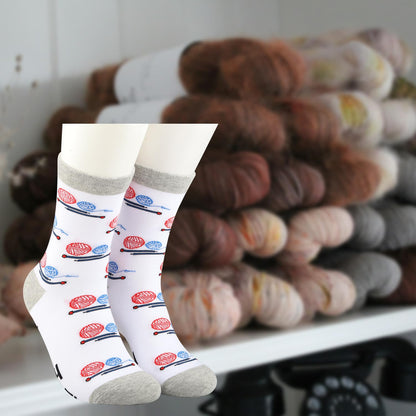 MBMSO Knitting Socks Crochet Yarn Gifts It's Not Hoarding If It's Yarn Socks Knitting Lovers Gift for Crocheter Sewing Socks (Cotton, Yarn Socks)