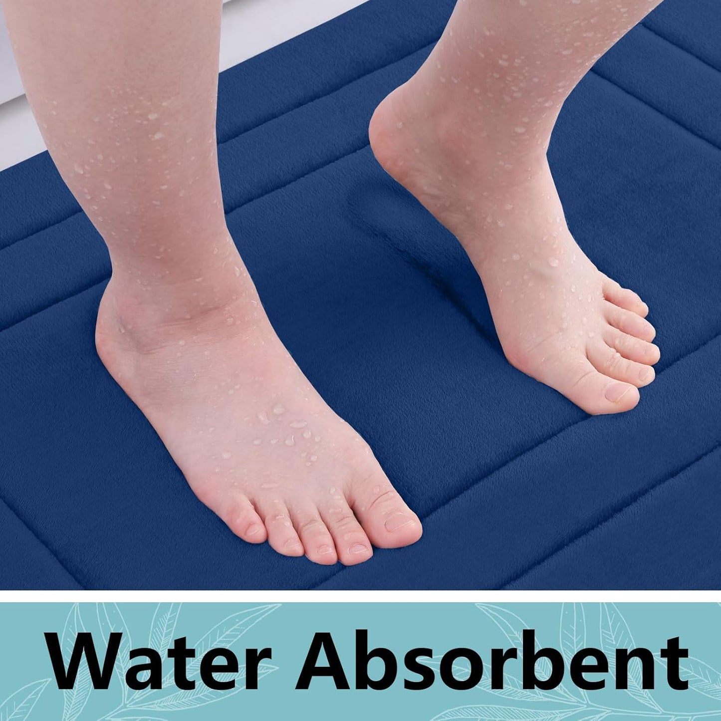 Arotive Memory Foam Bathroom Rug Mat 24x16, Ultra Soft and Absorbent Bath Mat, Comfortable Carpet for Bathroom Floor,