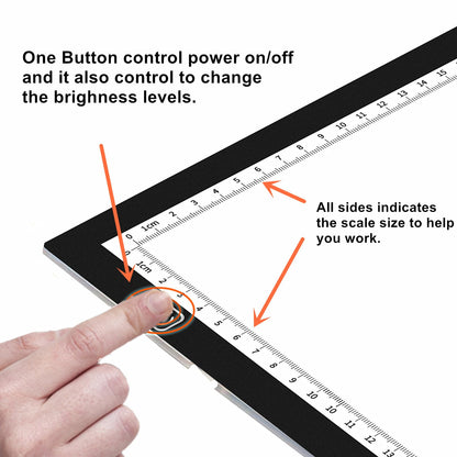 A2 Extra Large Tracing LED Light Pad for Diamond Art, Sketching, Painting - Adjustable Brightness, Sketching, Tracing - USB Powered DIY Diamond Art Light Box - No mesh No dot