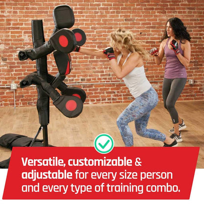 UFC BAS Body Action System Deluxe - Professional Freestanding Home Training Equipment System for MMA, Kickboxing, Muay Thai and Martial Arts - Adjustable Punching and Kicking Pads