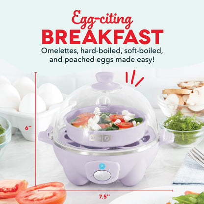 DASH Rapid Egg Cooker: 6 Egg Capacity Electric Egg Cooker for Hard Boiled Eggs, Poached Eggs, Scrambled Eggs, or Omelets with Auto Shut Off Feature - Aqua, 5.5 Inch (DEC005AQ)