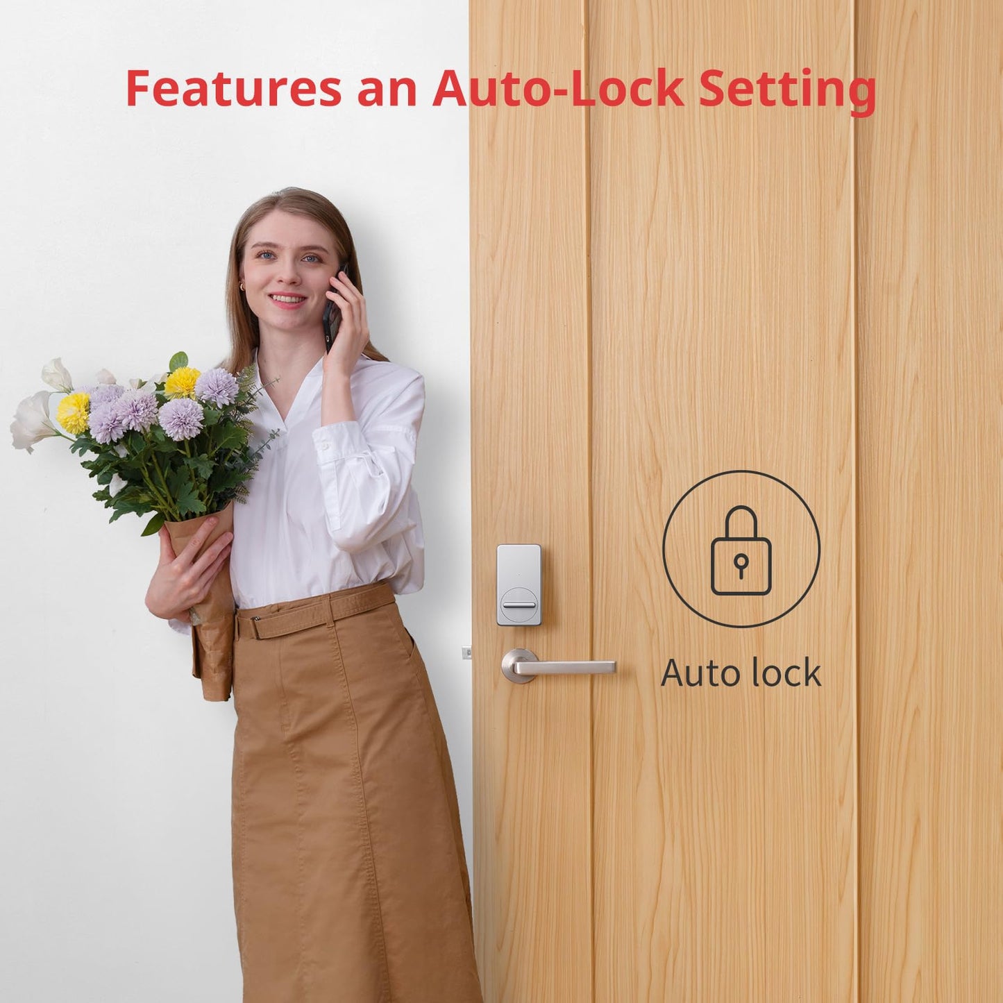SwitchBot Smart Lock WiFi, Keyless Entry Door Lock, Smart Door Lock Front Door, Electronic Smart Deadbolt, Fits Your Existing Deadbolt in Minutes,Great for Airbnbs, Vacation Rentals and More