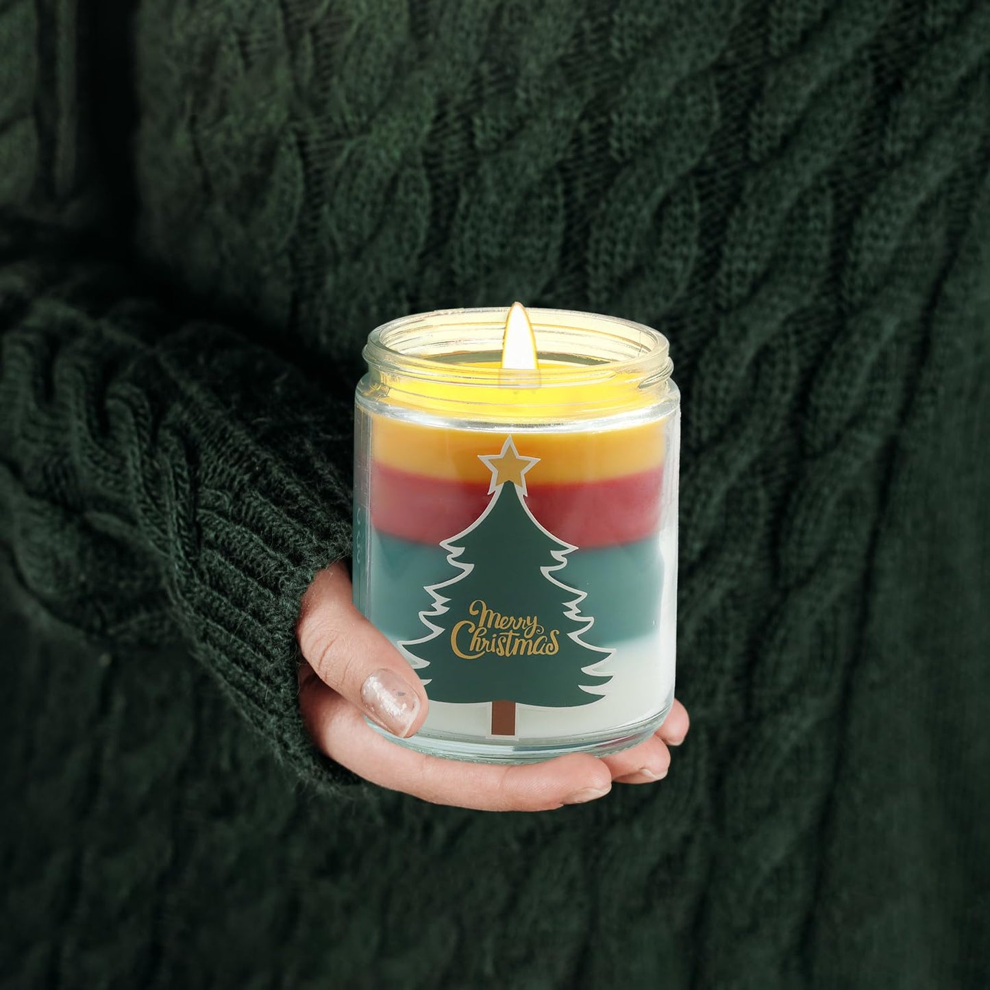 Christmas Candles - Christmas Gifts for Women, Aromatherapy Candle for Home Scented, Natural Soy Wax Vanilla Scented Candles