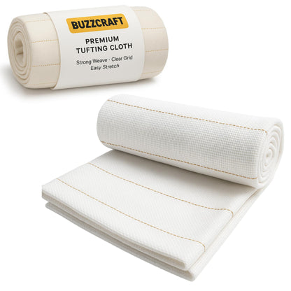 BUZZCRAFT Premium Large Primary Tufting Cloth for Rug, Punch Needle Fabric, Monks Cloth, White, 80" x 80", 6.6x6.6 feet