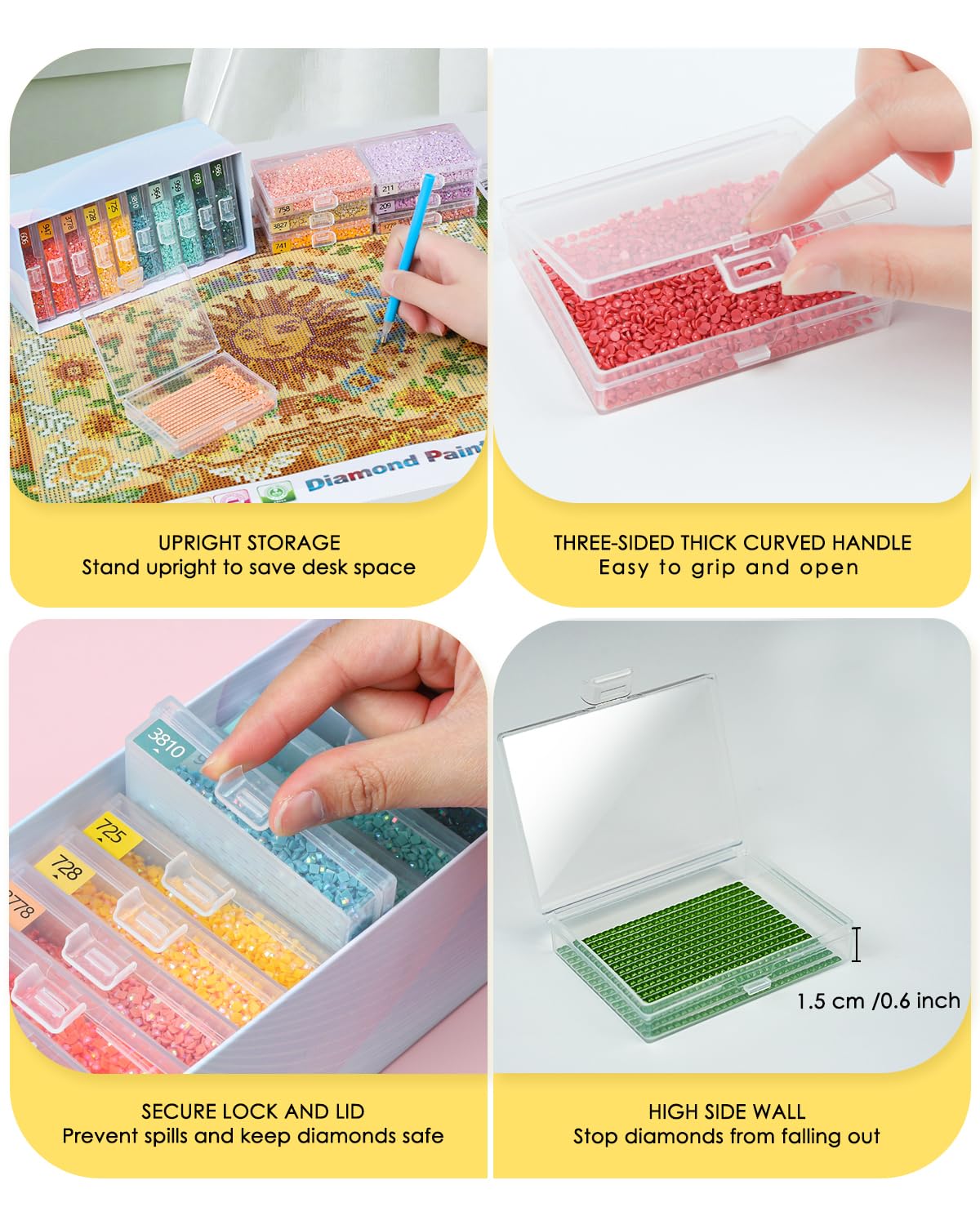 YBUTVY Diamond Art Trays with Lids, 10PCS Diamond Painting Trays with Lids ＆ Diamond Art Storage, Gift Box Diamond Painting Accessories for Diamond Art Beads