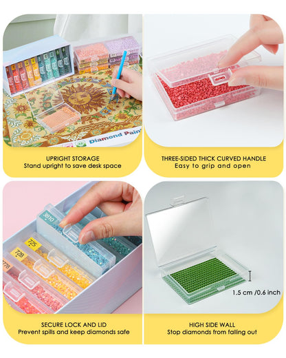 YBUTVY Diamond Art Trays with Lids, 10PCS Diamond Painting Trays with Lids ＆ Diamond Art Storage, Gift Box Diamond Painting Accessories for Diamond Art Beads